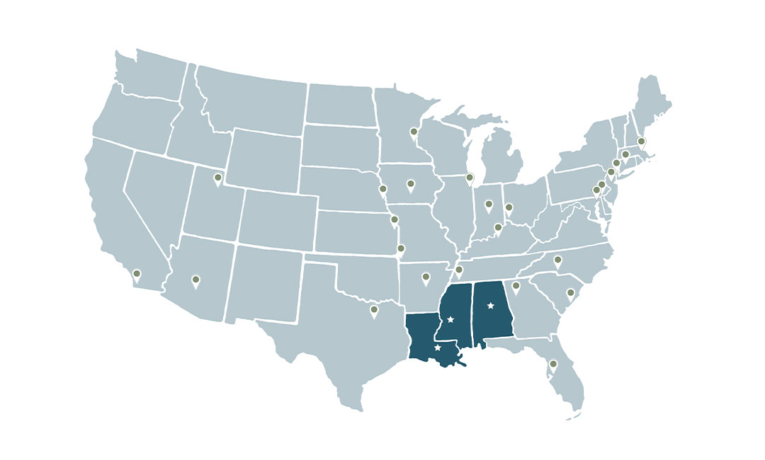 Map of Southern Access Capital's Reach